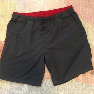 North Face Gray Shorts with Red Detailing